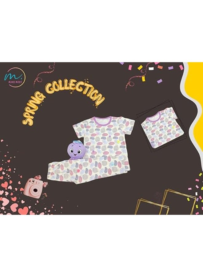 MINIIMODZ MINII MODZ Little Hare Print Pyjama Set | Soft Cotton Dress Sleepwear | Cute Outfit Suitable for Kids, Toddlers, and Infants - Image 2